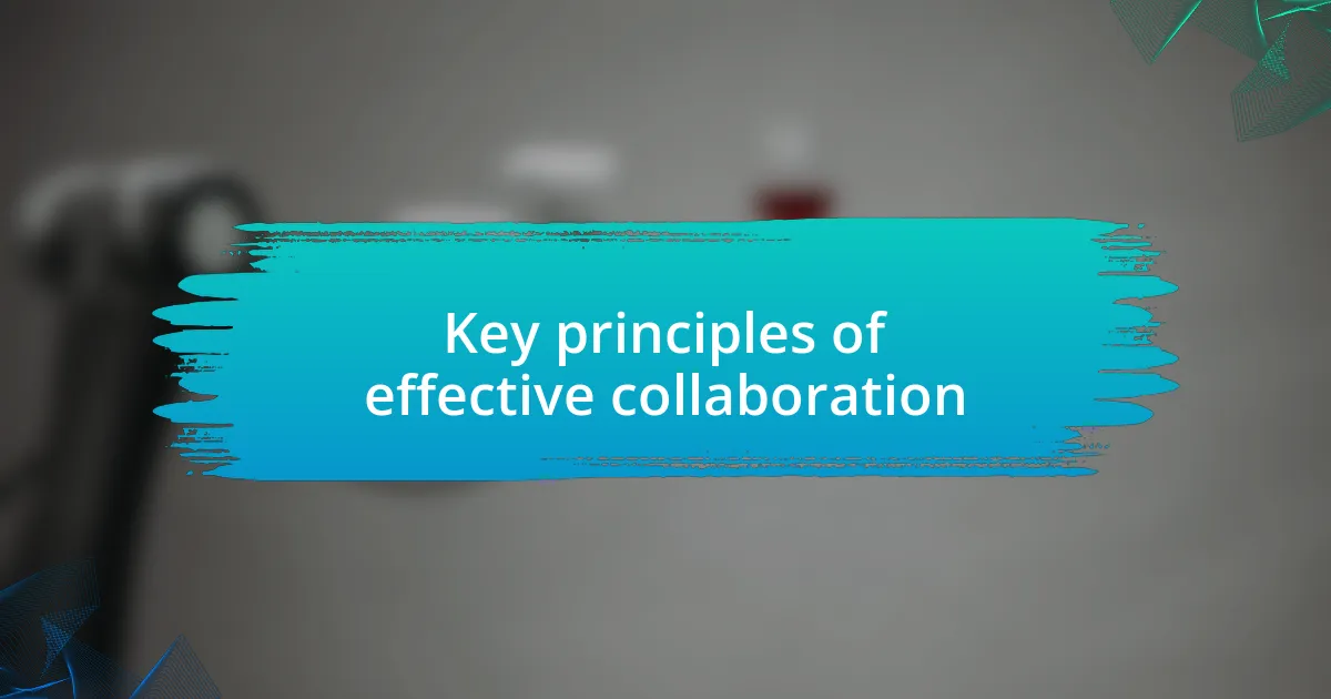 Key principles of effective collaboration