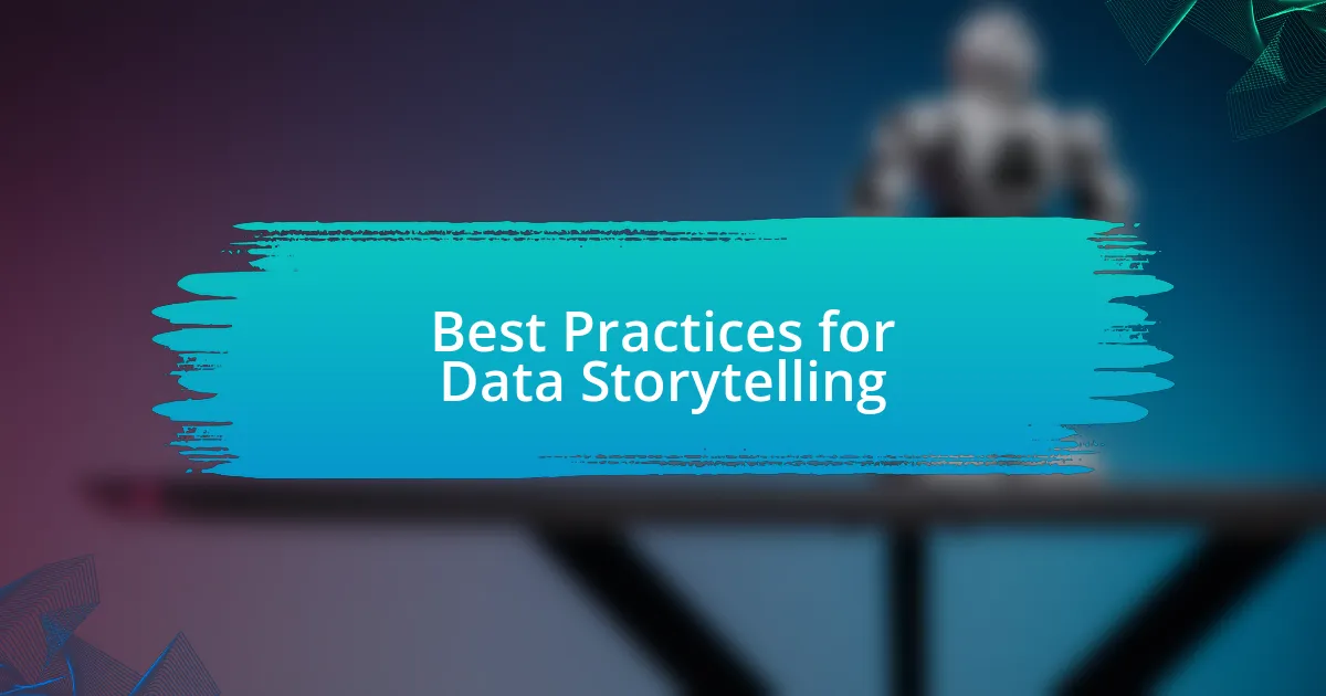 Best Practices for Data Storytelling